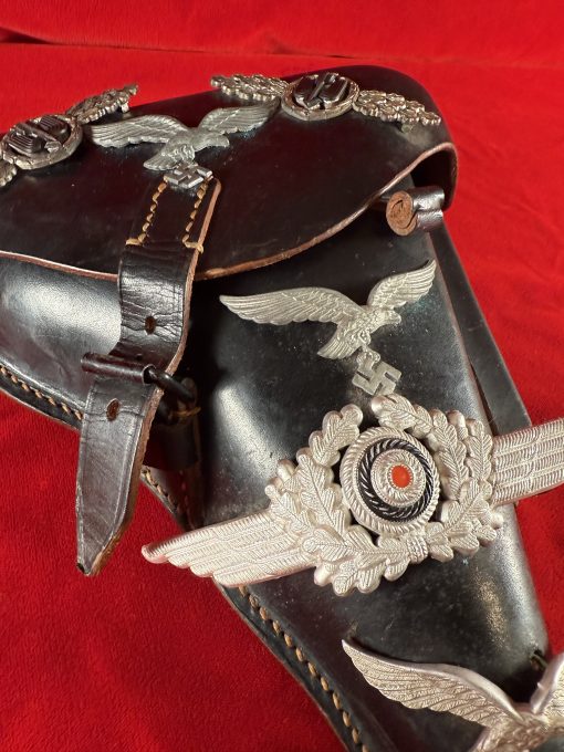TUE AUG 19, UNUSUAL 1941 GERMAN WWII VET BROUGHT BACK WAR TROPHY LUGER HOLSTER, MINT NEW! - Image 4