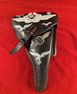 TUE AUG 19, UNUSUAL 1941 GERMAN WWII VET BROUGHT BACK WAR TROPHY LUGER HOLSTER, MINT NEW!