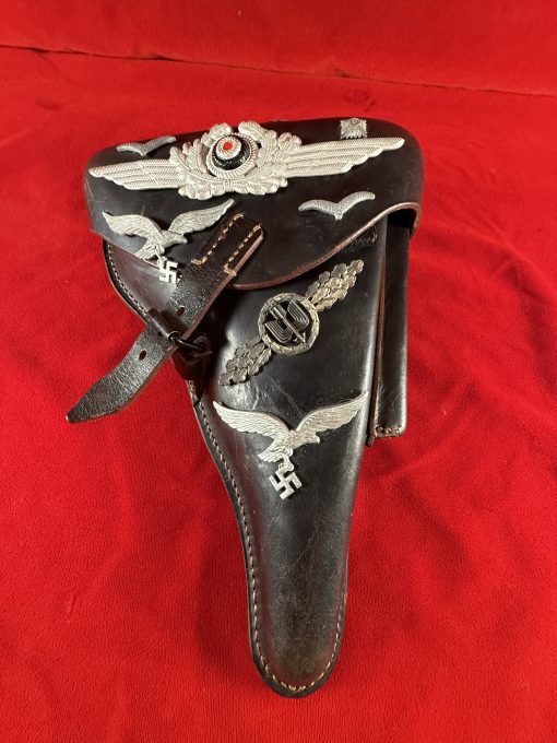 TUE AUG 19, UNUSUAL 1941 GERMAN WWII VET BROUGHT BACK WAR TROPHY LUGER HOLSTER, MINT NEW! - Image 1