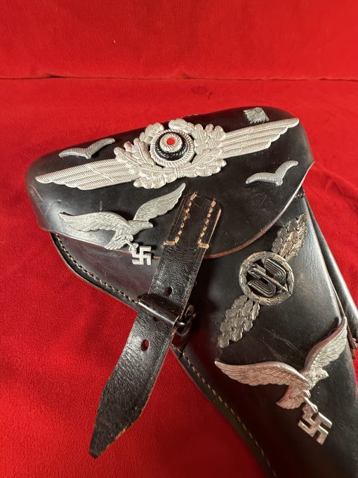 TUE AUG 19, UNUSUAL 1941 GERMAN WWII VET BROUGHT BACK WAR TROPHY LUGER HOLSTER, MINT NEW! - Image 3