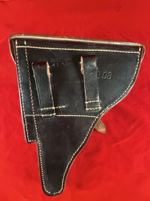 TUE AUG 19, UNUSUAL 1941 GERMAN WWII VET BROUGHT BACK WAR TROPHY LUGER HOLSTER, MINT NEW! - Image 8
