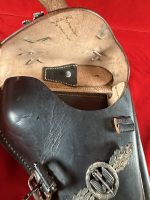 TUE AUG 19, UNUSUAL 1941 GERMAN WWII VET BROUGHT BACK WAR TROPHY LUGER HOLSTER, MINT NEW! - Image 13