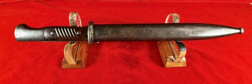 TUE AUG 19, ORIGINAL GERMAN WWII 1940 WKC MADE 98K MAUSER BAYONET, MATCHING UNCLEANED VET BROUGHT BACK TROPHY! - Image 1