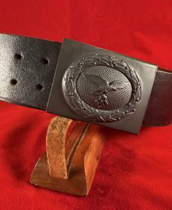 TUE AUG 19, ORIGINAL 1943 GERMAN WWII MINT LUFTWAFFE BELT AND BUCKLE! VET WAR TROPHY!