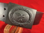 TUE AUG 19, ORIGINAL 1943 GERMAN WWII MINT LUFTWAFFE BELT AND BUCKLE! VET WAR TROPHY! - Image 11