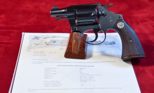 TUE AUG 26, VERY RARE, EARLY 1943 U.S. WWII O.S.S. ISSUED COLT DETECTIVE SPECIAL, WITH COLT LETTER, FLAMING BOMB PROOFED, MINT SHARP! - Image 1