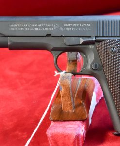 FRI AUG 1, VERY CHOICE, US WWII COLT 1911A1 US ARMY PISTOL, OCT, 1942 PRODUCTION, WB CARTOUCHED, MATCHING 100% ORIGINAL & MINT SHARP!
