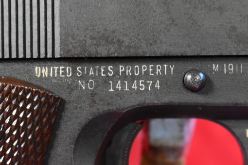 TUE AUG 12, US WWll REMINGTON RAND M1911A1  US ARMY SERVICE PISTOL, FEB 1944 PRODUCTION, FACTORY ORIGINAL CONDITION! - Image 6