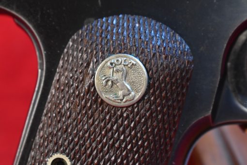 FRI AUG 1, ULTRA RARE & RABIDLY DESIRABLE, US WWII BLUED 1903 COLT POCKET HAMMERLESS PISTOL, “US PROPERTY” VERY EARLY JAN,1942 SHIPMENT, WB CARTOUCHED, VERY SHARP! - Image 11