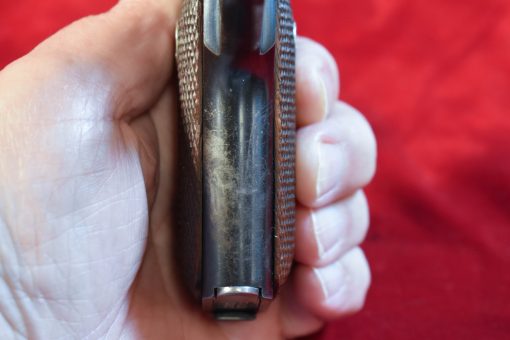 FRI AUG 1, ULTRA RARE & RABIDLY DESIRABLE, US WWII BLUED 1903 COLT POCKET HAMMERLESS PISTOL, “US PROPERTY” VERY EARLY JAN,1942 SHIPMENT, WB CARTOUCHED, VERY SHARP! - Image 12