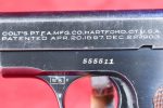 FRI AUG 1, ULTRA RARE & RABIDLY DESIRABLE, US WWII BLUED 1903 COLT POCKET HAMMERLESS PISTOL, “US PROPERTY” VERY EARLY JAN,1942 SHIPMENT, WB CARTOUCHED, VERY SHARP! - Image 7