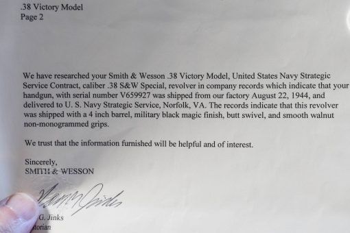 SOLD IMPORTANT, US NAVY STRATEGIC SERVICES SHIPPED (OSS), SMITH & WESSON VICTORY MODEL .38 SPECIAL REVOLVER, USED BY MARITIME OSS & UDT UNITS! - Image 3