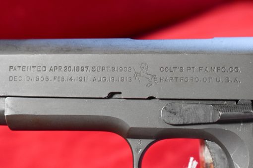 THU SEP 25, OUTSTANDING, US WWII COLT 1911A1 US ARMY PISTOL, SEP,1942 PRODUCTION, WB CARTOUCHED, MATCHING 100% ORIGINAL & MINT NEARLY NEW! - Image 4