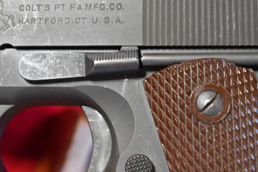 THU SEP 25, OUTSTANDING, US WWII COLT 1911A1 US ARMY PISTOL, SEP,1942 PRODUCTION, WB CARTOUCHED, MATCHING 100% ORIGINAL & MINT NEARLY NEW! - Image 5