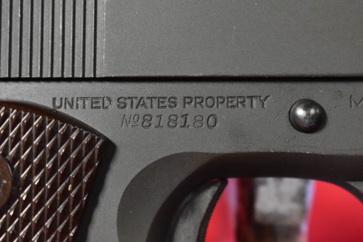 THU SEP 25, OUTSTANDING, US WWII COLT 1911A1 US ARMY PISTOL, SEP,1942 PRODUCTION, WB CARTOUCHED, MATCHING 100% ORIGINAL & MINT NEARLY NEW! - Image 6