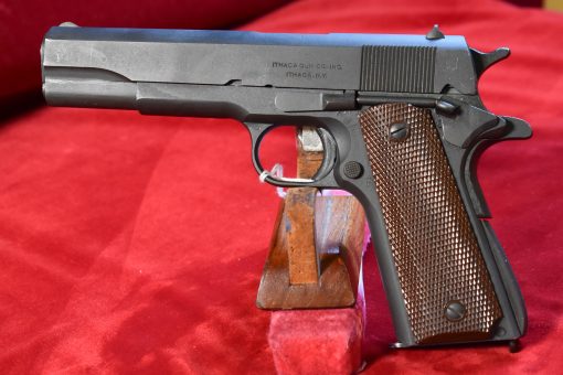 TUE SEP 9, EXCEPTIONAL US WWII ITHACA 1911A1 US ARMY SERVICE PISTOL, JAN 1944, SHIPPED TO SAN ANTONIO,TX FOR US ARMY AIR CORPS ISSUE, MINT CRISP EYE POPPER! - Image 1