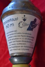 TUE SEP 16, GERMAN WWII, RARE ORIGINAL, INERT PANZERFAUST 60, GENUINE WARHEAD AND TUBE, WITH RESTORED MARKINGS, IMPOSSIBLE TO FIND!