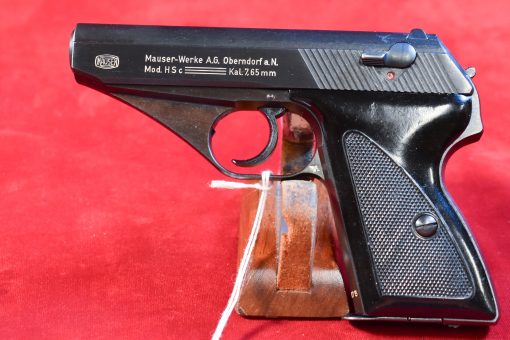 SOLD FRI SEP 5, EXCEPTIONAL & NEAR NEW 99.9%, UN-ISSUED MAUSER HSc PISTOL, LATE 1944 PRODUCTION, NAZI POLICE EAGLE/L, RARE BLACK PLASTIC GRIPS, MINT NEW! - Image 1