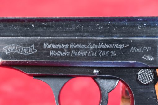 SOLD WALTHER PP PISTOL, 1944 GERMAN ARMY WAFFENAMTED, MILITARY FINISH, WITH RARE PRESSED WOOD GRIPS, VERY CRISP! - Image 4