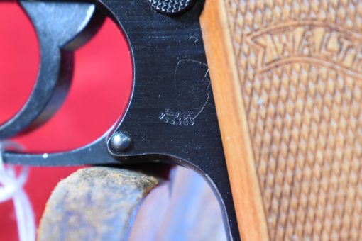 SOLD WALTHER PP PISTOL, 1944 GERMAN ARMY WAFFENAMTED, MILITARY FINISH, WITH RARE PRESSED WOOD GRIPS, VERY CRISP! - Image 5