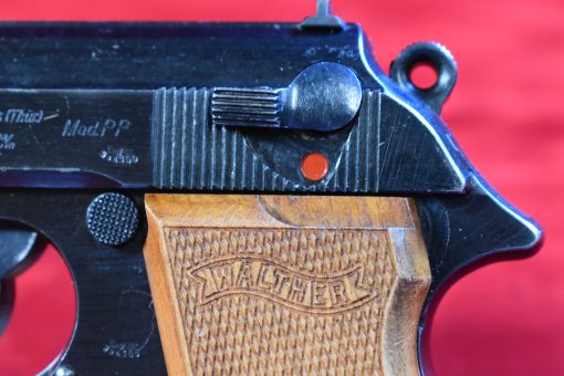 SOLD WALTHER PP PISTOL, 1944 GERMAN ARMY WAFFENAMTED, MILITARY FINISH, WITH RARE PRESSED WOOD GRIPS, VERY CRISP! - Image 6
