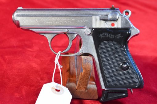 MON OCT 13, EXTREMELY RARE LATE WAR, WALTHER PPK LIGHTWEIGHT DURAL FRAME PISTOL, BRIGHT NICKEL/CHROME STUNNING! - Image 1