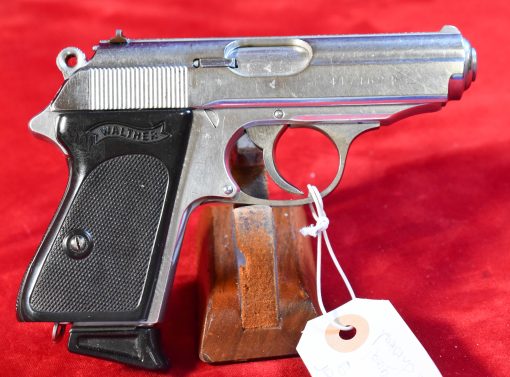 MON OCT 13, EXTREMELY RARE LATE WAR, WALTHER PPK LIGHTWEIGHT DURAL FRAME PISTOL, BRIGHT NICKEL/CHROME STUNNING! - Image 3