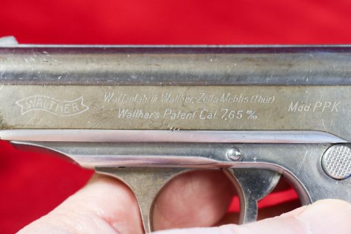 MON OCT 13, EXTREMELY RARE LATE WAR, WALTHER PPK LIGHTWEIGHT DURAL FRAME PISTOL, BRIGHT NICKEL/CHROME STUNNING! - Image 4