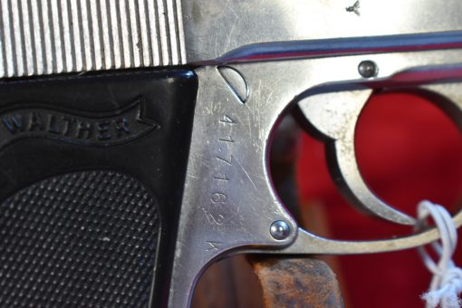 MON OCT 13, EXTREMELY RARE LATE WAR, WALTHER PPK LIGHTWEIGHT DURAL FRAME PISTOL, BRIGHT NICKEL/CHROME STUNNING! - Image 5