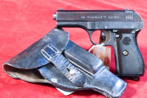 SOLD VERY RARE NAZI POLICE EAGLE/K FNH CODE Cz27 PISTOL, ONLY 1000 MADE! WITH MATCHING NUMBERED POLICE HOLSTER! MINT CRISP EXAMPLE! - Image 1