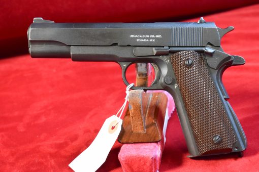 TUE OCT 14, US WWII 1943 PRODUCTION ITHACA 1911A1 US ARMY SERVICE PISTOL, LEND LEASE MARKED, VERY SHARP! - Image 1