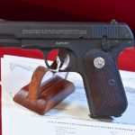 MON NOV 3, RARE US WWII US PROPERTY MARKED 1903 COLT POCKET HAMMERLESS PISTOL, LATE 1944 PRODUCTION, NOT BRITISH PROOFED, MINTY! WITH COLT LETTER TOO!