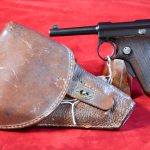 SOLD EXCEPTIONAL & EXTREMELY DESIRABLE JAPANESE BABY NAMBU PISTOL, TOKYO ARSENAL PRODUCTION, WITH MATCHING MAGAZINE, MINT CRISP STUNNING WITH MINT SRISP HOLSTER TOO!