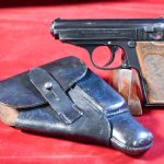 SOLD NAZI SS/RSHA ISSUE 1938 WALTHER PPK, “K UNDER” VARIANT (TYPE 3) WITH BLACK AKAH HOLSTER, VERY SHARP!