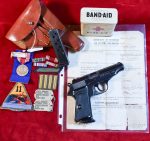 TUE DEC 30, SPECTACULARLY RARE 1938 WALTHER PP PISTOL, MARKED TO THE SECURITY FORCE AT BSW,(Berlin-Suhler-Waffen und Fahrzeugwerke), FULLY DOCUMENTED VET WAR TROPHY, MINT STUNNING AND UN-OBTAINABLE!