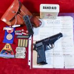 TUE DEC 30, SPECTACULARLY RARE 1938 WALTHER PP PISTOL, MARKED TO THE SECURITY FORCE AT BSW,(Berlin-Suhler-Waffen und Fahrzeugwerke), FULLY DOCUMENTED VET WAR TROPHY, MINT STUNNING AND UN-OBTAINABLE!