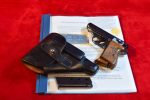 FRI JAN 23, EXTREMELY RARE & COMPLETELY DOCUMENTED WALTHER PPK PISTOL, MARKED & NAMED TO THE GEMEINDEPOLIZEI FOR THE TOWN OF GOSLAR, 1 OF 2 KNOWN, MINT CRISP FULL RIG! 2 MATCHING MAGS!