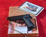 TUE FEB 10, UNFIRED, NEW IN BOX WALTHER PP PISTOL, 22LR, SCARCE VARIANT WITH MANUAL AND GIBLETS TOO!