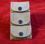 SCARCE US WWI 1918 LONG MARKED TRIPLE HALF MOON CLIP POUCH FOR THE M 1917 REVOVLERS