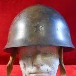 JAPANESE WWII TYPE 90 ARMY HELMET, STRAPS INTACT, RARE DESIRABLE LARGE SIZE VERY SHARP!
