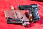 THU MAR 26, ITALIAN ARMY 1942 DATED BERETTA MODEL 1934 PISTOL, MINT SHARP OFFICER ISSUED FULL RIG!