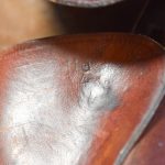 SCARCE MAKER, dla 44 CODED (KARL BARTH, WALDBROHL) TAN FN HIGH POWER HOLSTER, VERY SHARP!