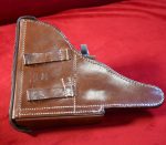 MON MAR 9, MINT CONDITION! 1940 DATED, DLU 1940 (EWALD LUNESCHLOSS, SOLIGEN) TAN TROPICAL AFRIKA CORPS/ LUFTWAFFE HARDSHELL LUGER HOLSTER, VERY RARE! - Image 5