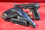 TUE MAR 10, EXCEPTIONAL, WALTHER ac 42 CODE P.38 PISTOL, EARLY “b” BLOCK, 1 MATCHING MAG, SCREAMER gcx 1942 HOLSTER, MINT CRISP STUNNING RIG!