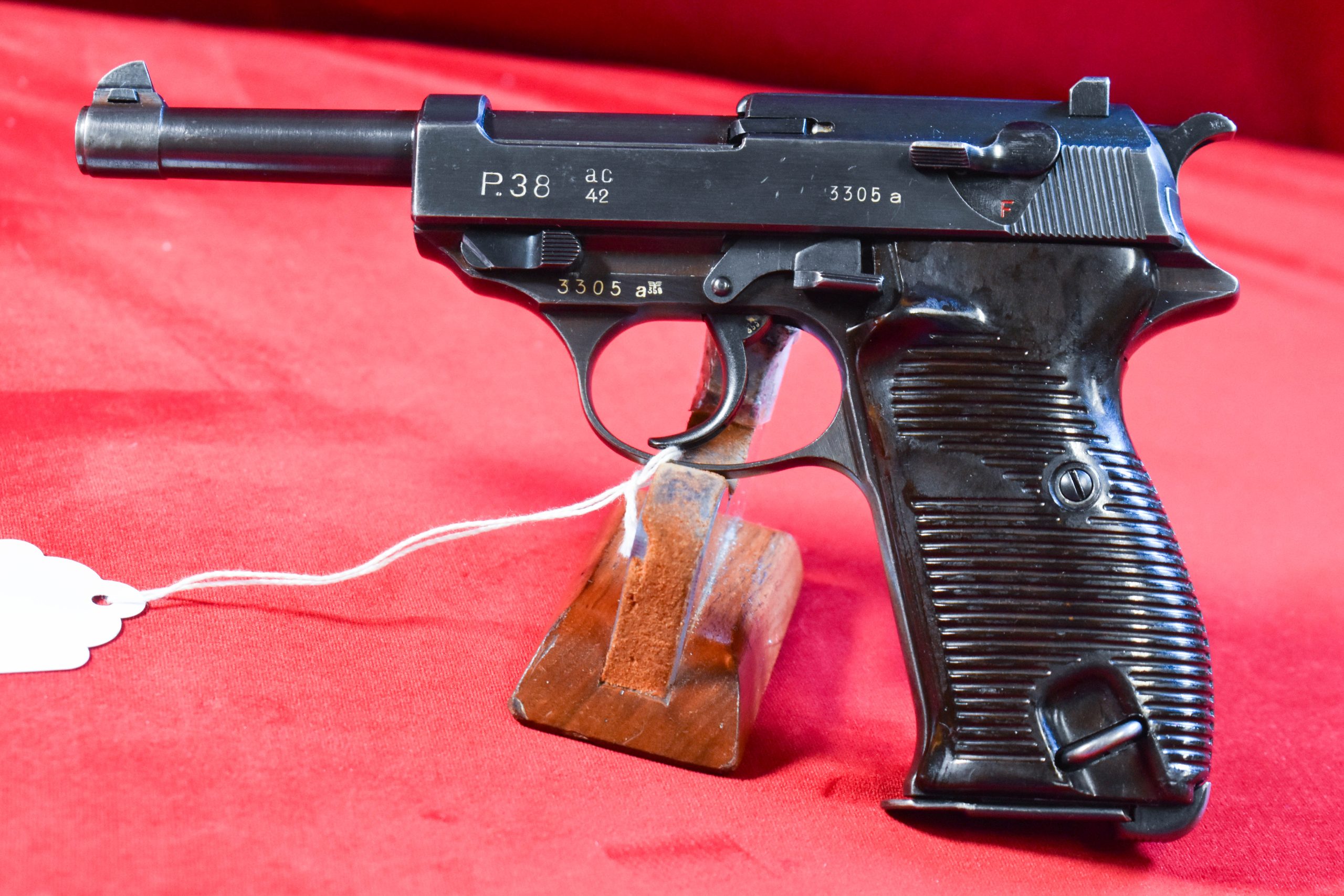 42ACEE-1 MON APR 13, WALTHER ac 42 CODE P.38 PISTOL, VERY EARLY “a” BLOCK, STILL WITH MATCHING MAG, VERY HARD TO FIND & VERY SHARP! - Image 1