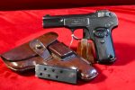 SOLD EXCEPTIONAL FN MODEL 1900 PISTOL, VERY EARLY 1901 PRODUCTION, WIDELY USED IN WWI, WITH SCARCE DANISH POLICE HOLSTER, STUNNING FULL RIG!