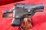 WED APR 15, VERY SCARCE ITALIAN PARTISAN CARRIED LATE WAR MODEL 1935 BERETTA PISTOL, BLANK SLIDE, "CAL 7.65" MARKED, WITH VERY RARE ITALIAN PARTISAN OPEN TYPE HOLSTER, VERY SHARP!
