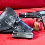 MON APR 6, VERY CHOICE, NAZI CAPTURE/RE-ISSUED BELGIUM ARMY TYPE 1 FN MODEL 1935 HIGH POWER PISTOL, THE ORIGINAL HIGH POWER! WITH RARE NAZI FRENCH CONVERTED HOLSTER, FULL RIG, VERY SHARP!