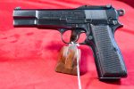 MON APR 6, VERY CHOICE, NAZI CAPTURE/RE-ISSUED BELGIUM ARMY TYPE 1 FN MODEL 1935 HIGH POWER PISTOL, THE ORIGINAL HIGH POWER! WITH RARE NAZI FRENCH CONVERTED HOLSTER, FULL RIG, VERY SHARP! - Image 3