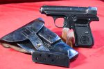 MON MAY 4, RARE SAUER BEHORDEN PISTOL, NAZI ERA PRUSSIAN STATE POLICE ISSUE, “STARBURST K” MARKED, FULL RIG, VERY SHARP!
